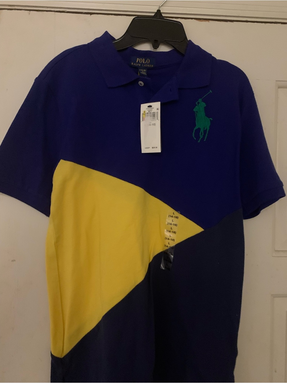 Polo by Ralph Lauren Men's Colorblock Polo Shirt - Navy/Yellow/Green